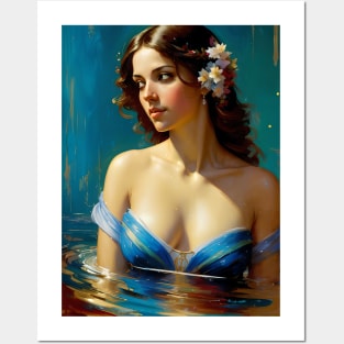 woman painting, classical painting, digital art, v7 Posters and Art